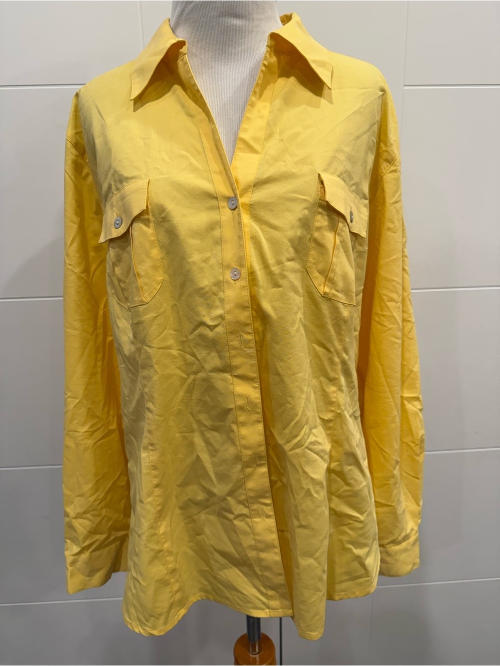 Chicos Bright Yellow Women's Button-Front Shirt